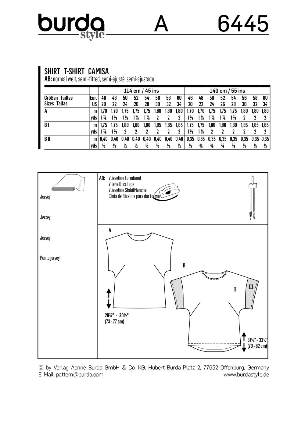 BD6445 Women's Simple Tops Pattern from Jaycotts Sewing Supplies