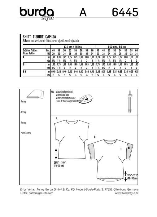 BD6445 Women's Simple Tops Pattern from Jaycotts Sewing Supplies