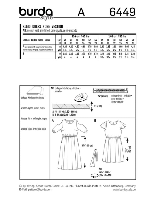 BD6449 Women's Summer Dress Pattern from Jaycotts Sewing Supplies