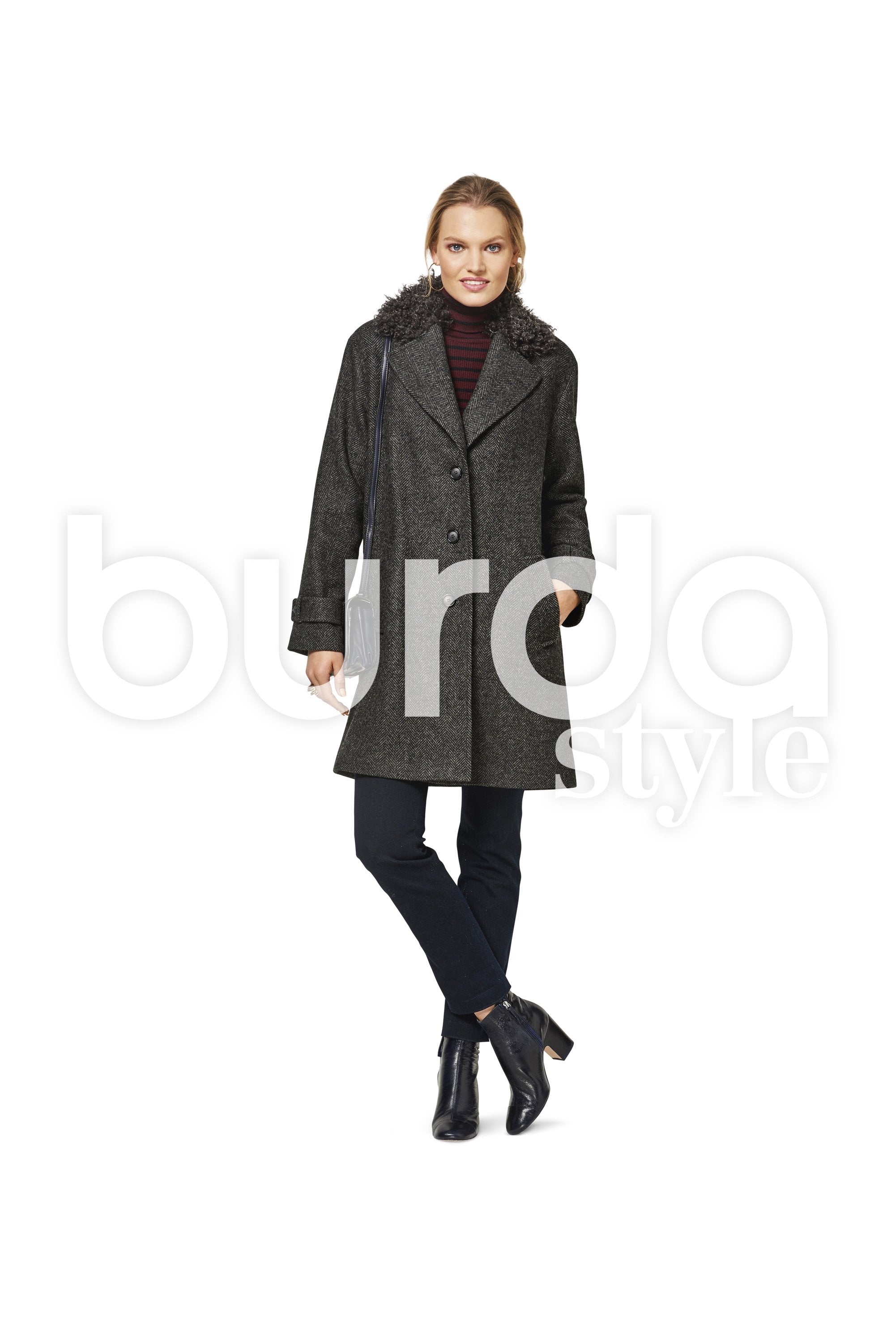 BD6462 Women’s Fur Collar Coat | Burda Style Pattern from Jaycotts Sewing Supplies