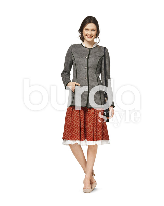 BD6465 Women’s Collarless Jacket | Burda Style Pattern from Jaycotts Sewing Supplies