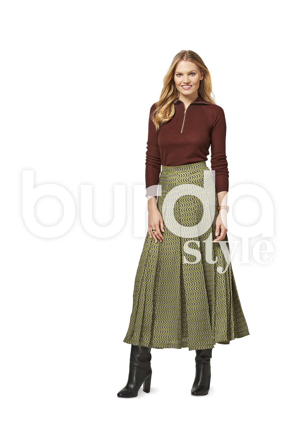 BD6466 Women’s Pleated Skirt | Burda Style Pattern from Jaycotts Sewing Supplies