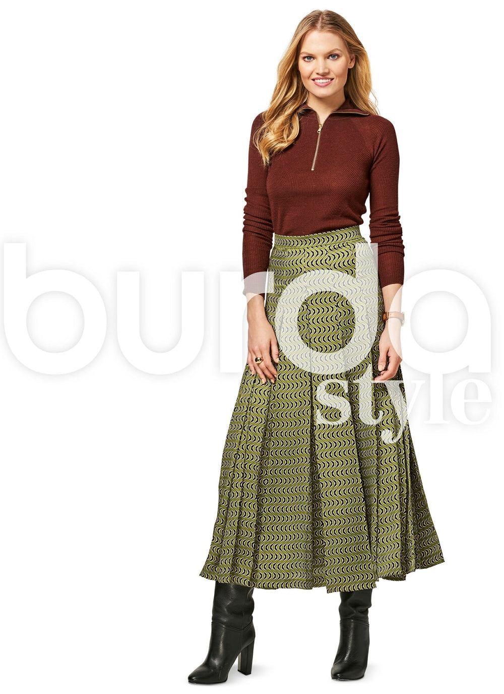 BD6466 Women’s Pleated Skirt | Burda Style Pattern from Jaycotts Sewing Supplies