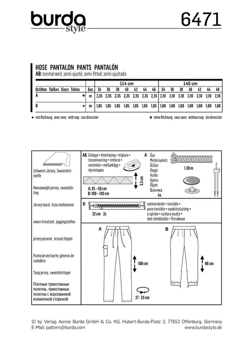 BD6471 Women’s Trousers | Burda Style Pattern from Jaycotts Sewing Supplies