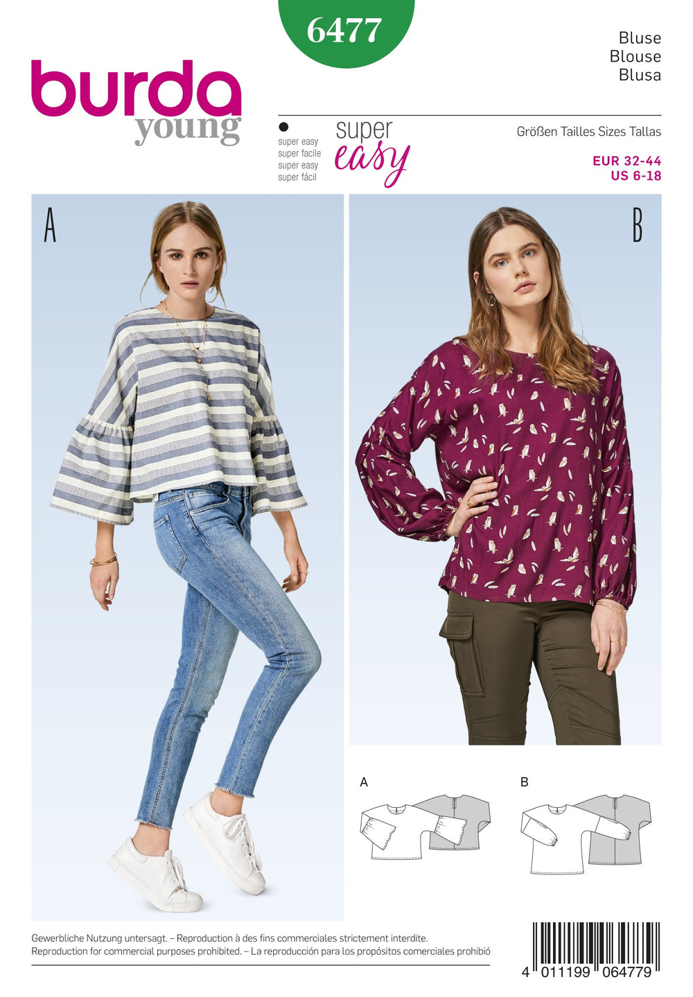 BD6477 Women’s Top | Burda Style Pattern from Jaycotts Sewing Supplies