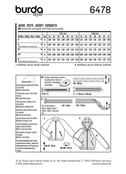 BD6478 Women’s Jackets | Burda Style Pattern from Jaycotts Sewing Supplies