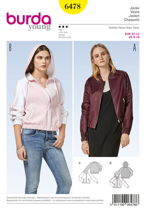 BD6478 Women’s Jackets | Burda Style Pattern from Jaycotts Sewing Supplies