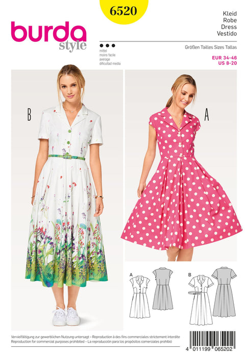 Burda Style Pattern BD6520 Misses’ Dress, Blouse and Skirt from Jaycotts Sewing Supplies