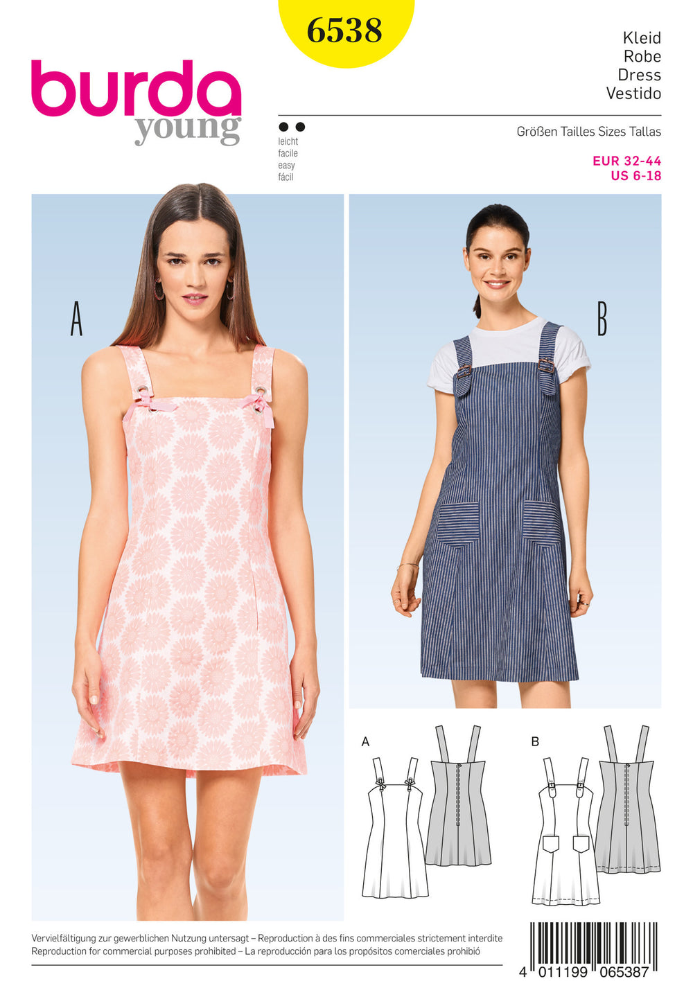 Burda Style Pattern BD6538 Misses' Strappy Dress from Jaycotts Sewing Supplies