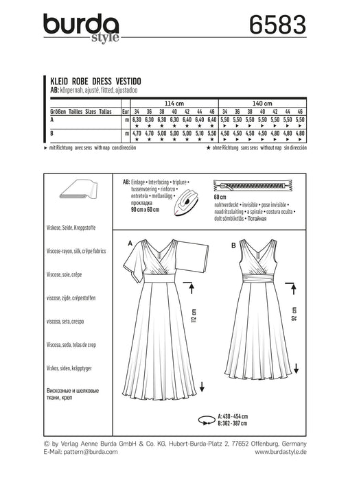 BD6583 Burda Style Pattern 6583 Dress from Jaycotts Sewing Supplies