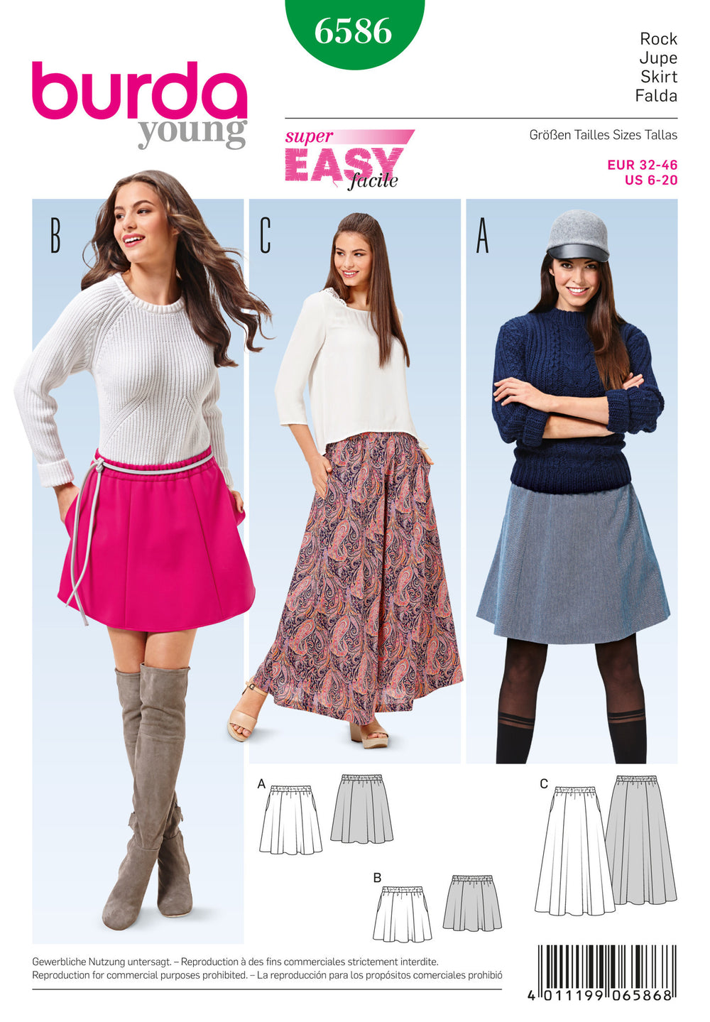 BD6586 Burda Style Pattern 6586 Skirt from Jaycotts Sewing Supplies