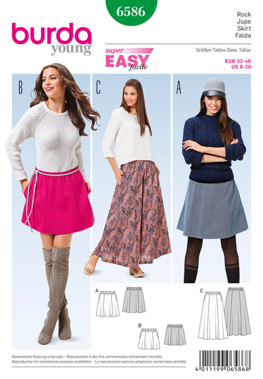 BD6586 Burda Style Pattern 6586 Skirt from Jaycotts Sewing Supplies