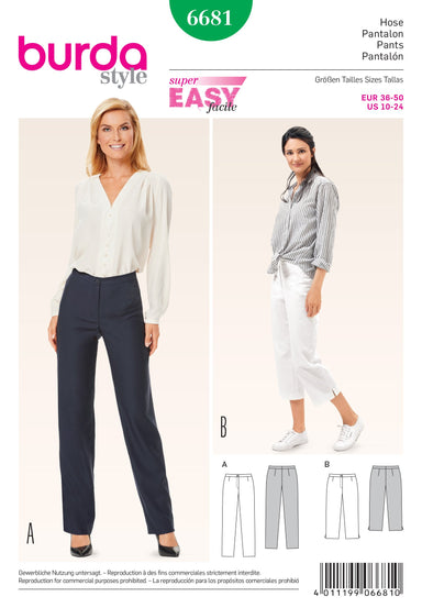 Burda BD6681 Women's Trousers Sewing Pattern from Jaycotts Sewing Supplies