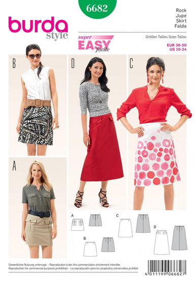 BD6682 Women's Skirt Sewing Pattern from Jaycotts Sewing Supplies