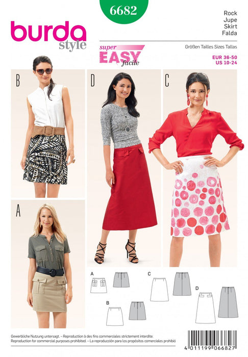 BD6682 Women's Skirt Sewing Pattern from Jaycotts Sewing Supplies