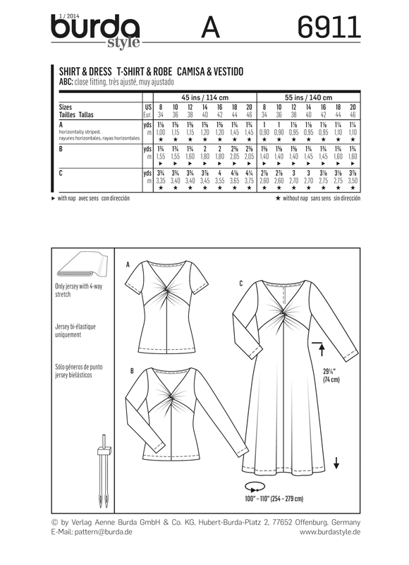 BD6911 Tops & Dresses | Easy from Jaycotts Sewing Supplies