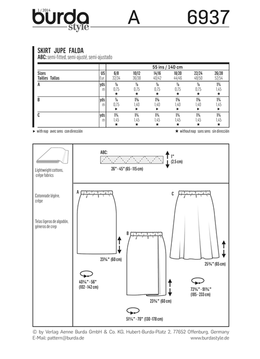 BD6937 Skirts | Easy from Jaycotts Sewing Supplies