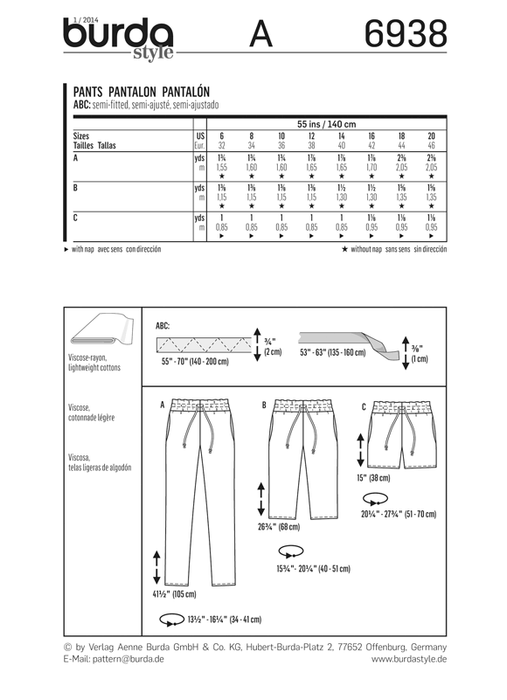 BD6938 Pants | Easy from Jaycotts Sewing Supplies