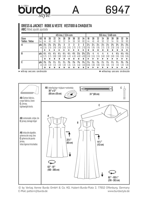 BD6947 Dress & Jacket | Easy from Jaycotts Sewing Supplies