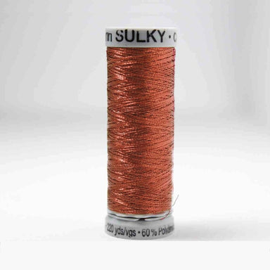Sulky Metallic Embroidery Thread 7010 Dark Copper from Jaycotts Sewing Supplies