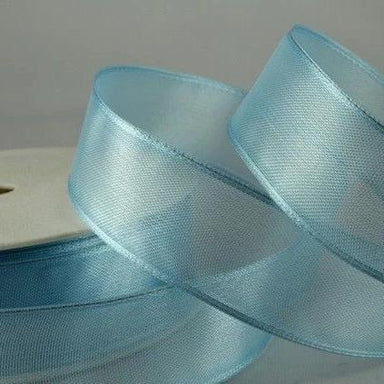 Wired Edge Organza Ribbon | Baby Blue | 25m rolls from Jaycotts Sewing Supplies