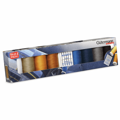 Gutermann Professional Jeans Thread set with Needles from Jaycotts Sewing Supplies