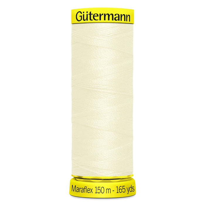 Gutermann Maraflex Stretchy Sewing Thread 150m colour 1 Cream from Jaycotts Sewing Supplies