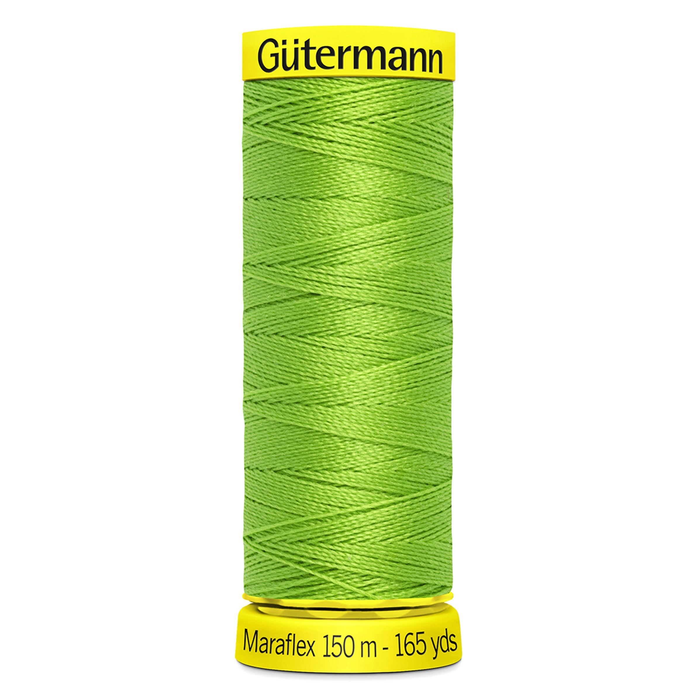 Gutermann Maraflex Stretchy Sewing Thread 150m colour 336 Chartreuse Green from Jaycotts Sewing Supplies