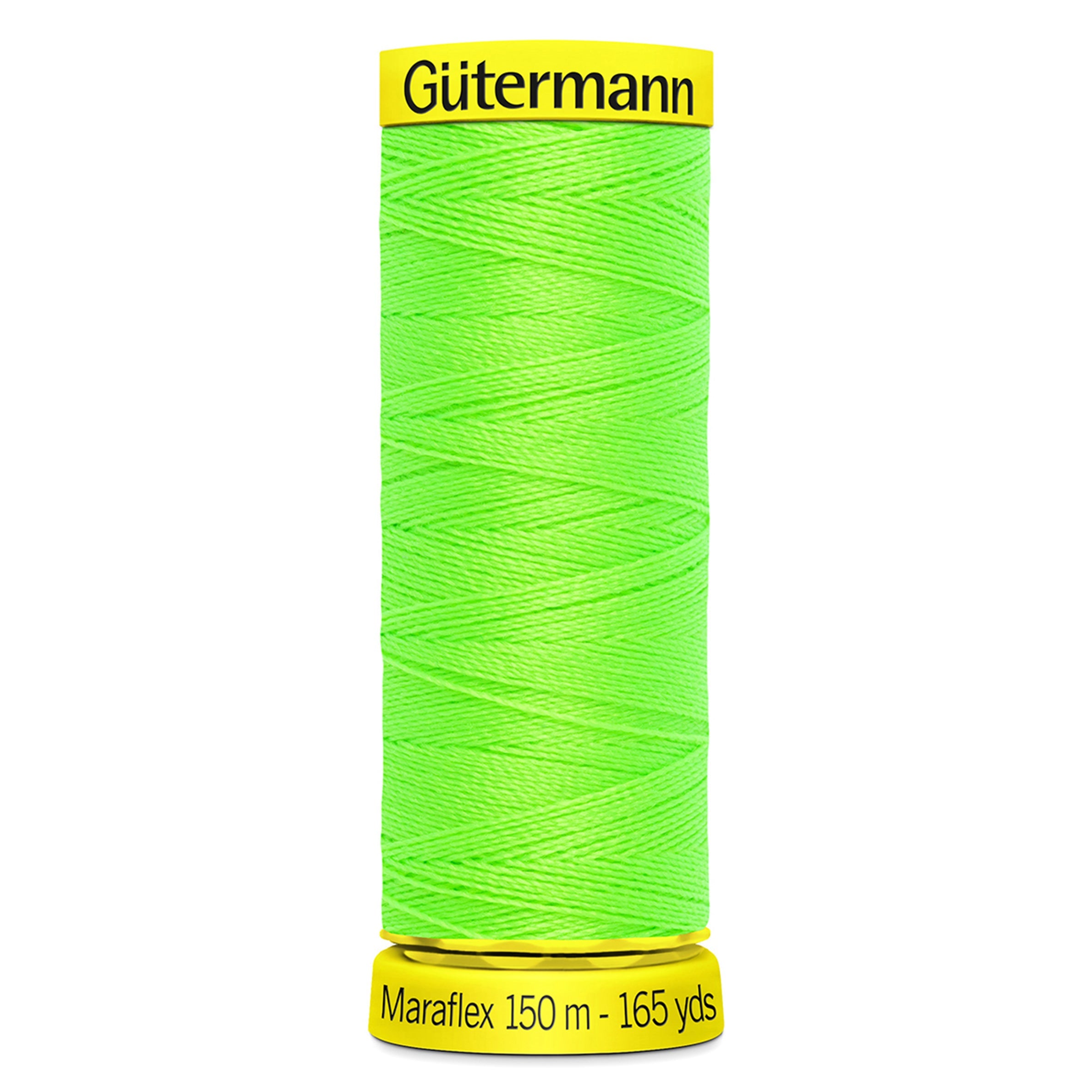 Gutermann Maraflex Stretchy Sewing Thread 150m colour 3853 Neon Green from Jaycotts Sewing Supplies