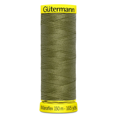 Gutermann Maraflex Stretchy Sewing Thread 150m colour 432 Olive from Jaycotts Sewing Supplies