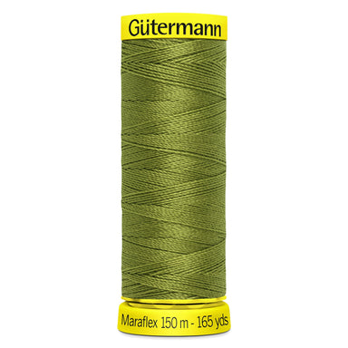 Gutermann Maraflex Stretchy Sewing Thread 150m colour 582 Moss Green from Jaycotts Sewing Supplies