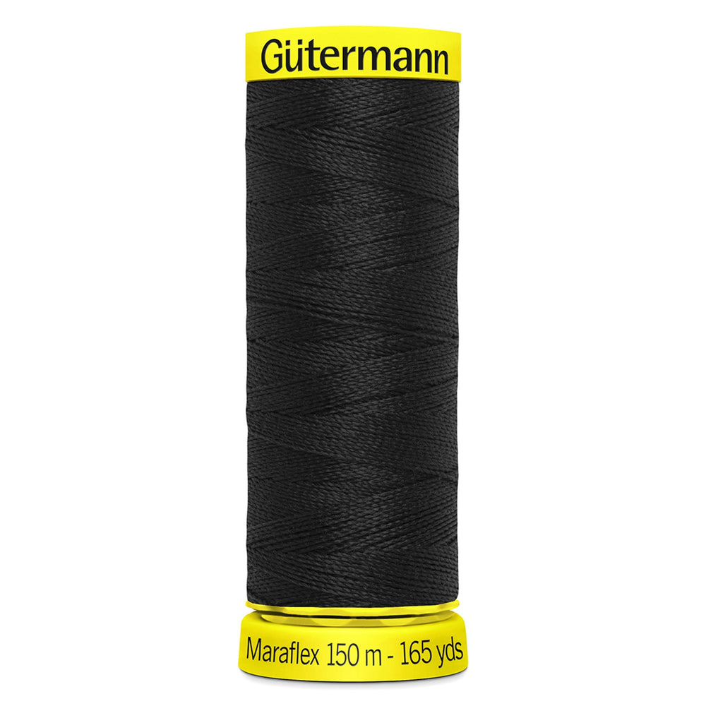Gutermann Maraflex Stretchy Sewing Thread 150m colour Black from Jaycotts Sewing Supplies