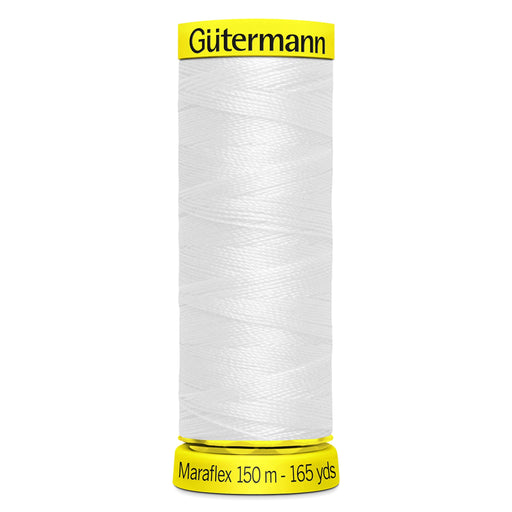 Gutermann Maraflex Stretchy Sewing Thread 150m colour WHITE from Jaycotts Sewing Supplies