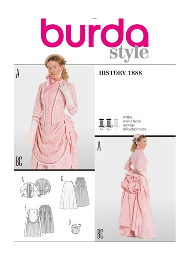 Burda 7880 Misses' Victorian Dress Pattern Costume from Jaycotts Sewing Supplies