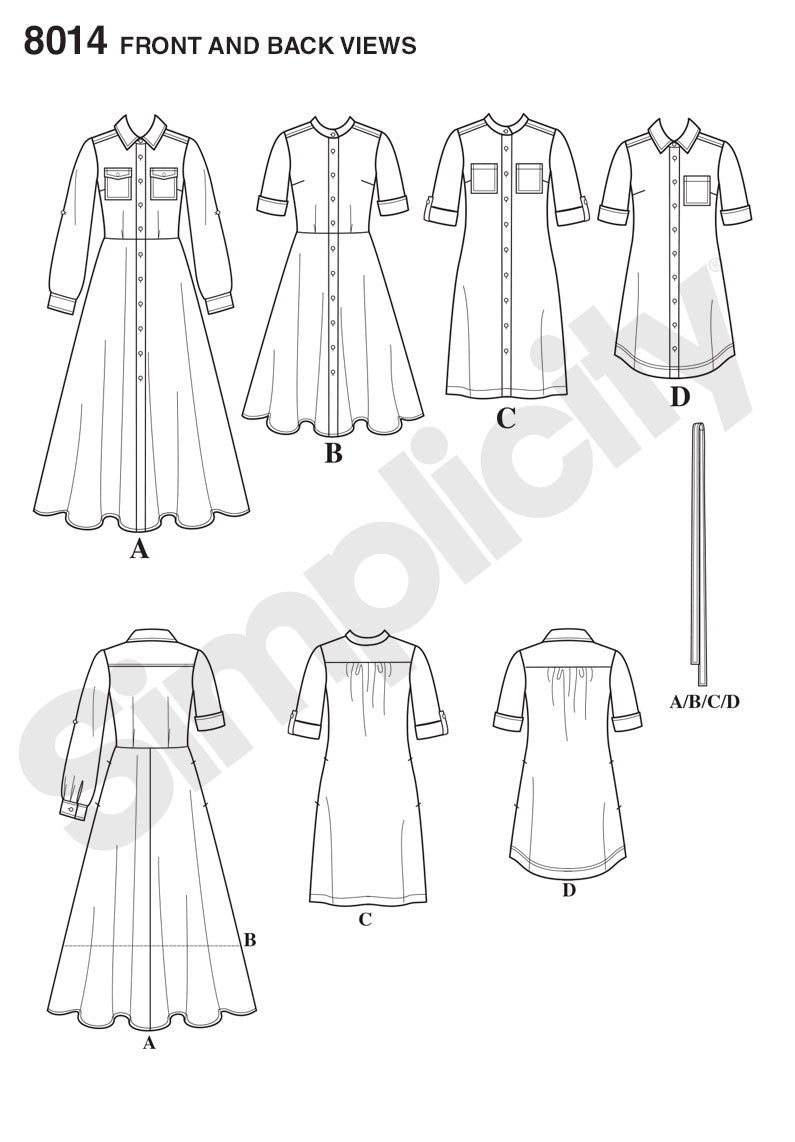 Simplicity Pattern 8014  Vintage shirt dress from Jaycotts Sewing Supplies