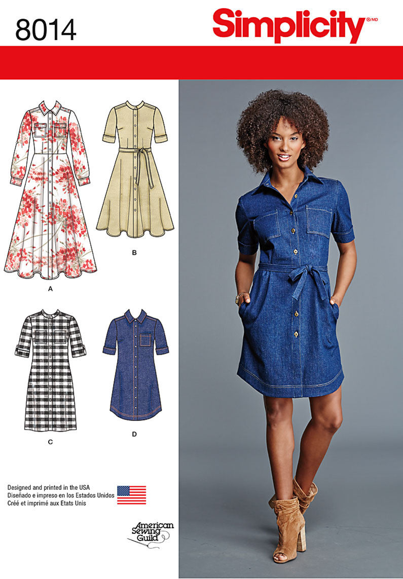 Simplicity Simplicity Pattern 8546 Misses' and Miss Petite Shirt Dresses