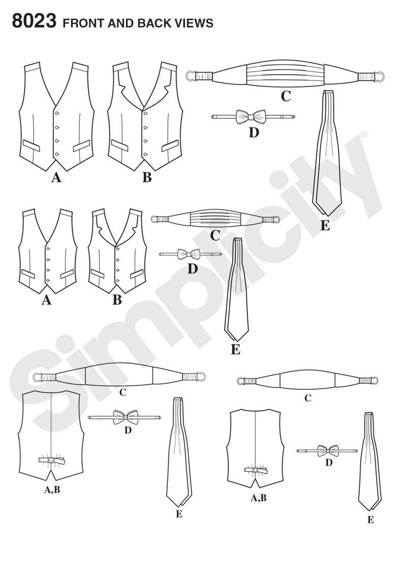 Simplicity Pattern 8023 Boy's and men's special occasion accessories ...