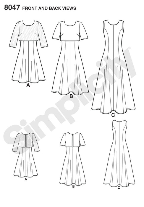 Simplicity Pattern 8047  Misses or miss petite dress from Jaycotts Sewing Supplies