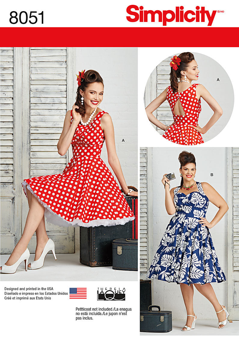 Simplicity Pattern 8051 Rockabilly dresses from Jaycotts Sewing Supplies