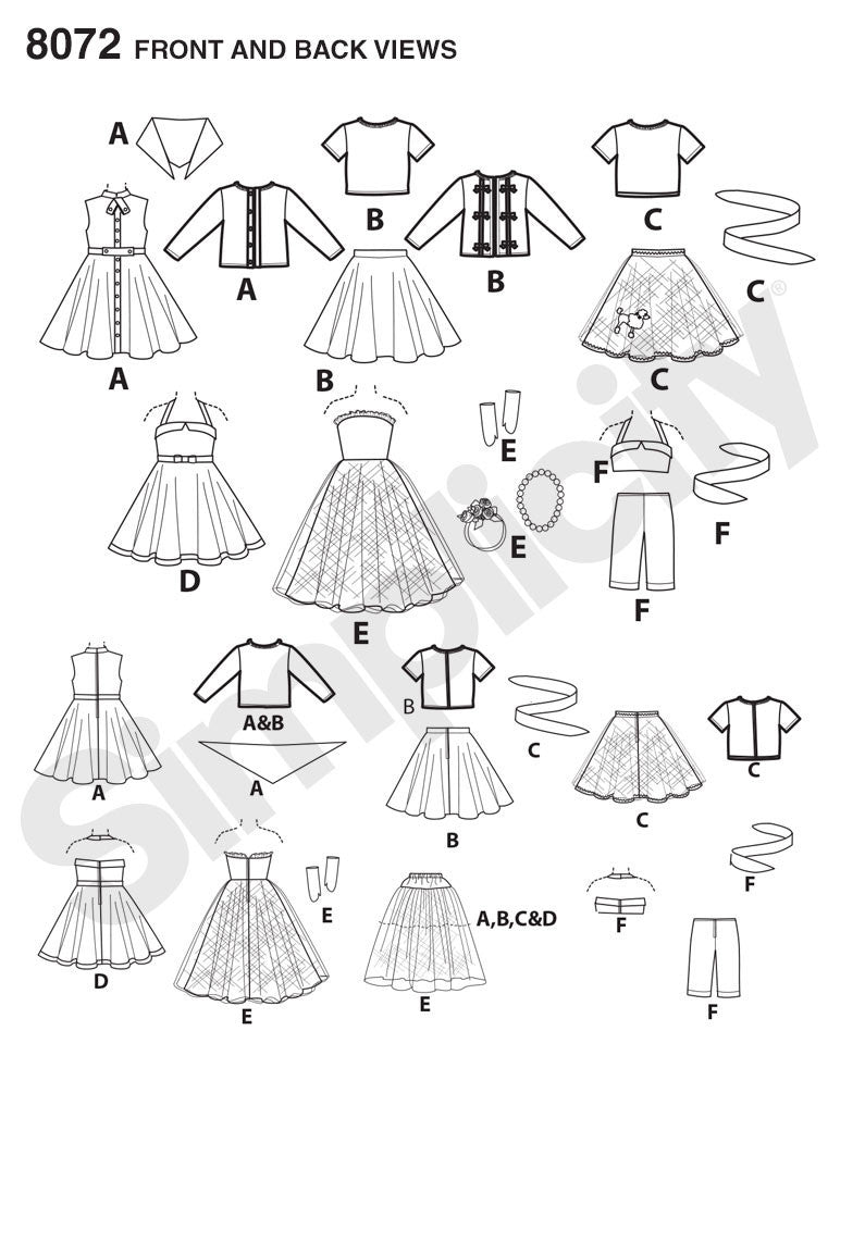 Simplicity 8072 pattern for 18" dolls from Jaycotts Sewing Supplies
