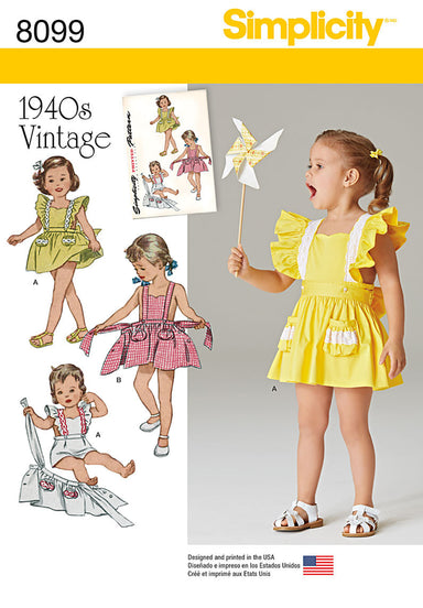 Simplicity Pattern 8099 vintage pattern for toddlers from Jaycotts Sewing Supplies