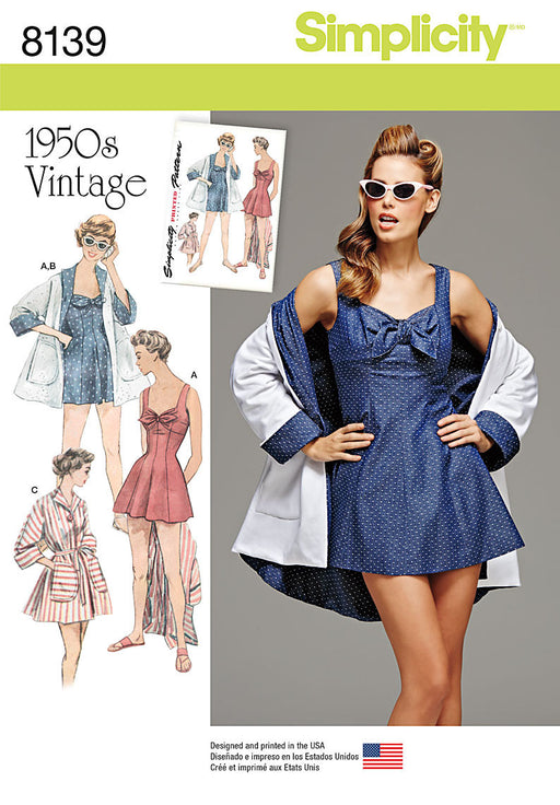 Simplicity Pattern 8139 vintage beachwear from Jaycotts Sewing Supplies