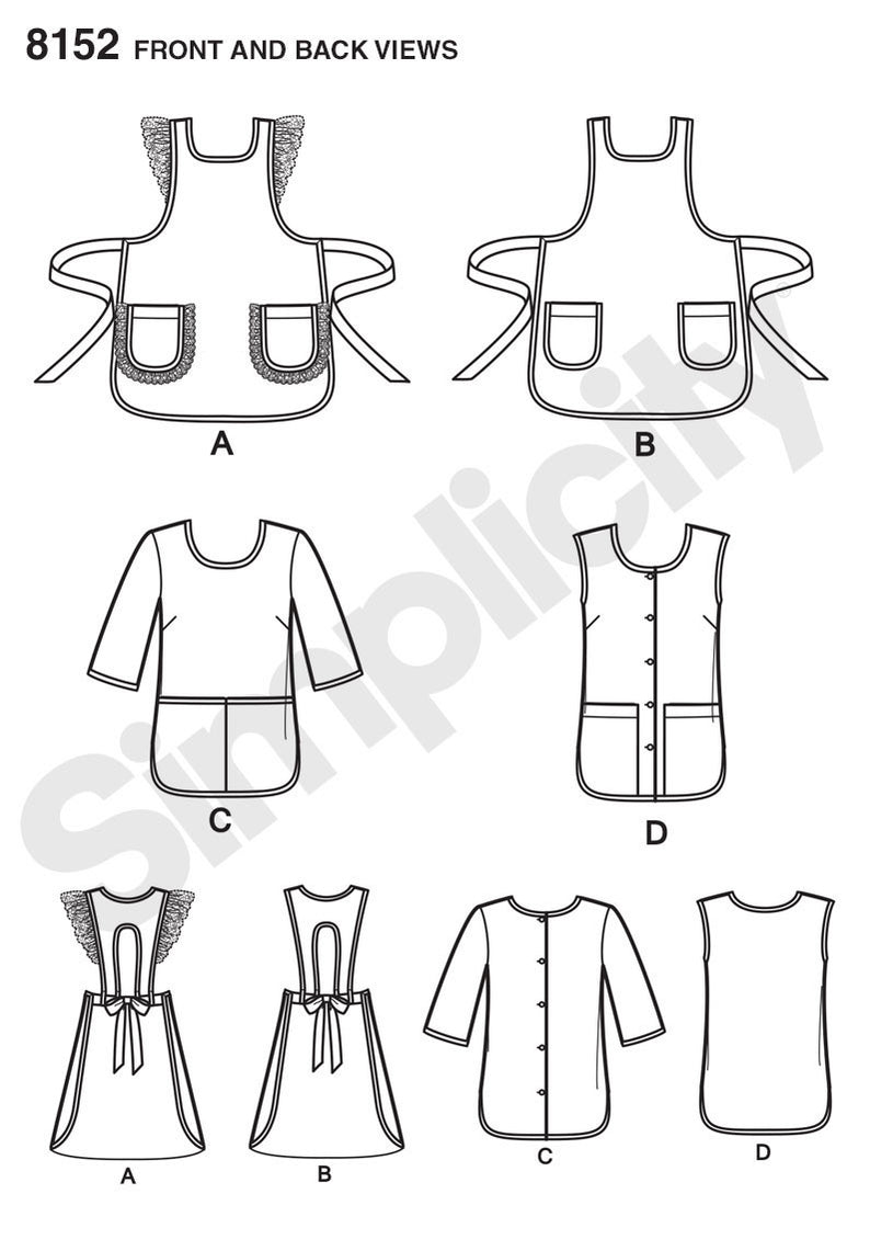 Simplicity Pattern 8152 aprons from the 1970's — jaycotts.co.uk ...