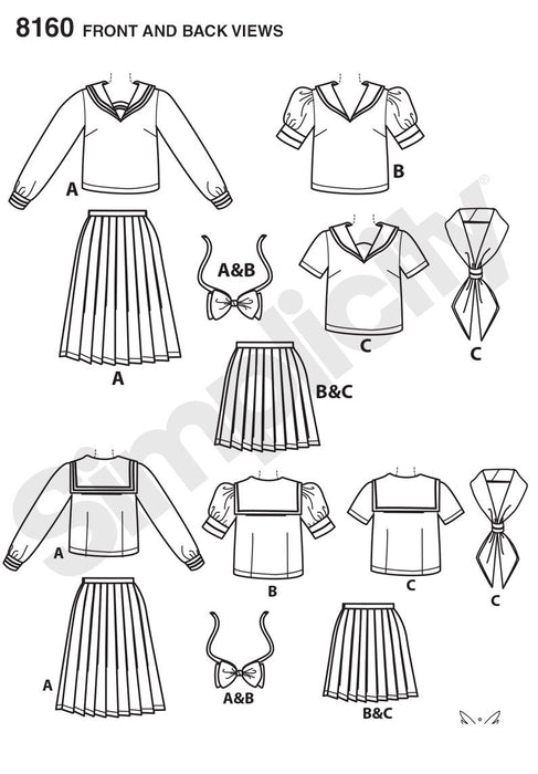 Simplicity Pattern 8160  Effy Sews Cosplay includes pleated skirts from Jaycotts Sewing Supplies