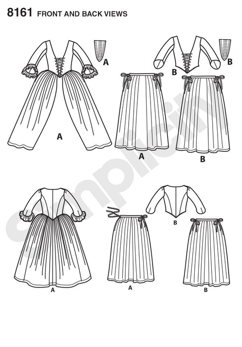 Simplicity Pattern 8161 18th century highland costumes from Jaycotts Sewing Supplies