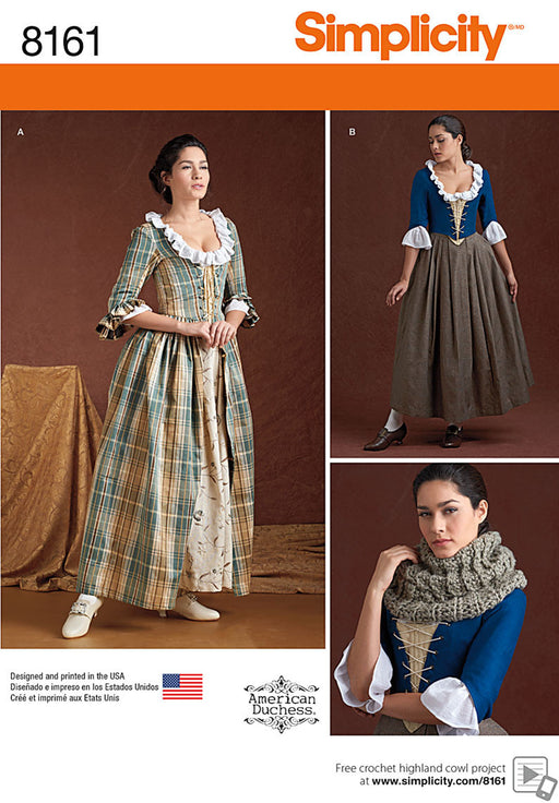 Simplicity Pattern 8161 18th century highland costumes from Jaycotts Sewing Supplies