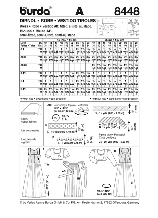 BD8448 Misses Dirndl Dress from Jaycotts Sewing Supplies