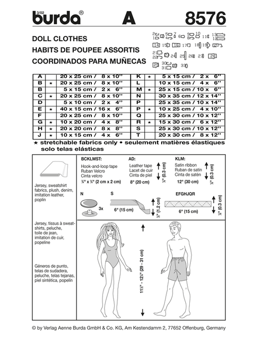 BD8576 Doll Clothes from Jaycotts Sewing Supplies