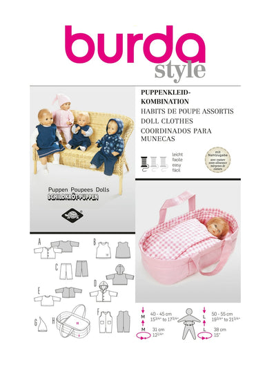 Burda 8591 Doll Clothes | Easy to sew pattern from Jaycotts Sewing Supplies