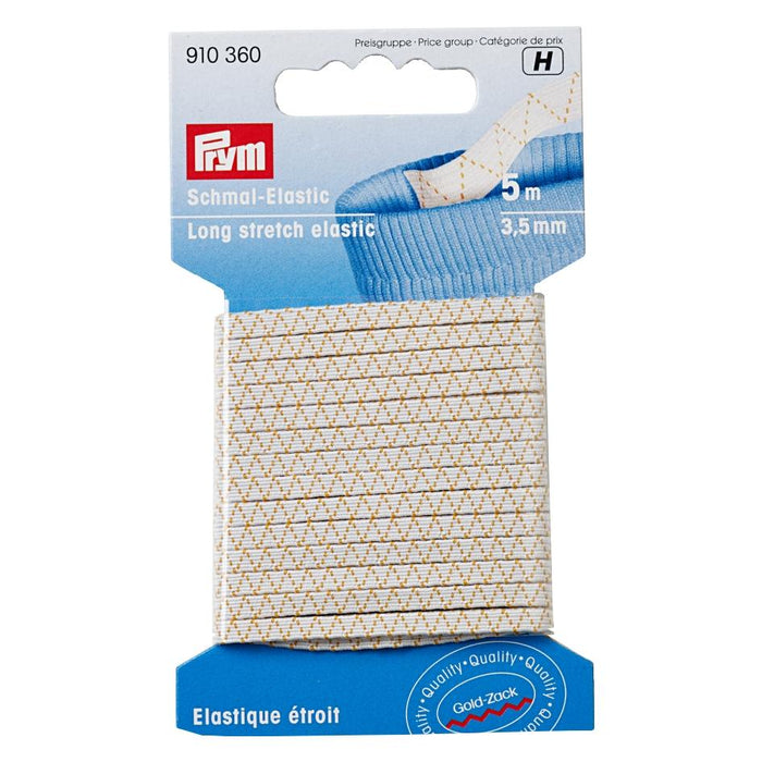 Prym Long Stretch Elastic - White from Jaycotts Sewing Supplies